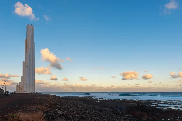 Leuchtturm Von Punta Del Hidalgo Bei Sonnenaufgang Insel Teneriffa Spanien — Stockfoto