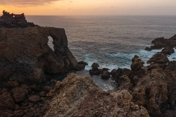 Cape Punta Juan Centellas Coucher Soleil Île Tenerife Espagne — Photo