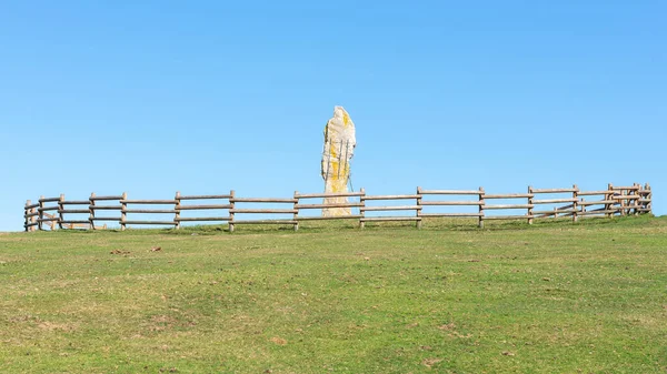 西班牙维兹卡亚Gorbea自然公园Kurtzegan的Menhir — 图库照片