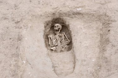 Temmuz 2020 'de La Rioja' da bir otoyolun çalışmaları sırasında 90 mezarı bulunan Graon 'da Vizigotik nekropolis, İspanya