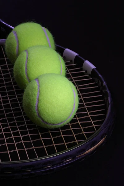 Balle Tennis Sur Raquette — Photo