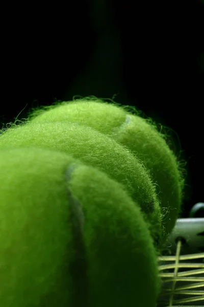 Tennisball Auf Dem Schläger — Stockfoto