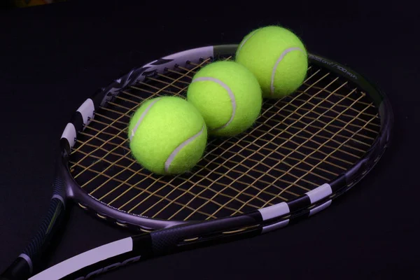 Balle Tennis Sur Raquette Image En Vente