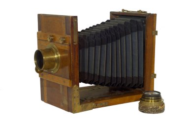 Körüklü odaklama için fotoğraf makinesi, katlama, izole 19