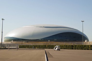 Rusya, Sochy - 20 Eylül 2017: Bolshoy buz Dome - bu bir çok amaçlı 12.000 kişilik kapalı salonu Olympic Park ana bilgisayar hokey yarışmalar için bulunan 's