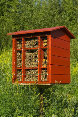 vahşi yalnız mason arılar için bitkilerin tozlaşma için ev yapımı yapay yuva bloğu