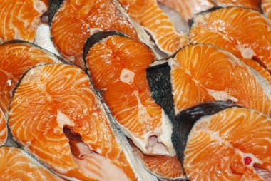 arka plan - çiğ somon biftek portre