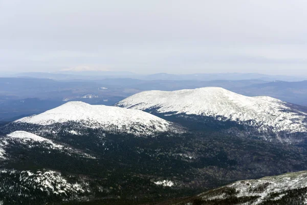 Sommets Montagneux Sans Arbres Nord Oural Entourés Par Taïga Hiver — Photo