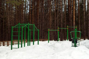 Genel spor bir kış city forest park için yapılan yer