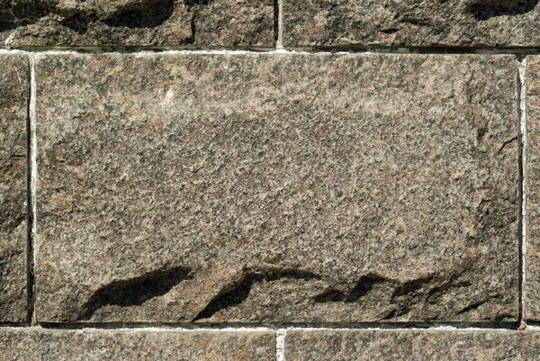 Bloc Rectangulaire Granit Rugueux Dans Composition Mur Maçonnerie — Photo