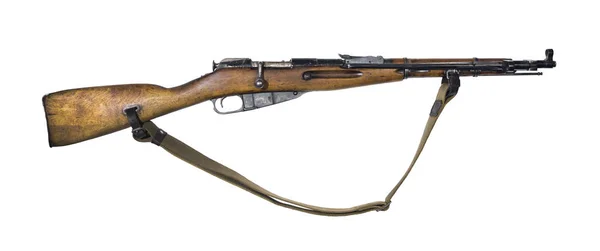 Fusil Militar Vintage Con Bayoneta Posición Cerrada Aislar —  Fotos de Stock