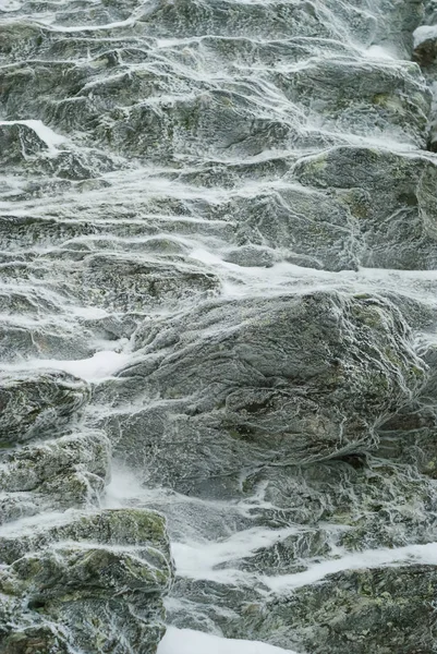 Fondo Textura Superficie Extrañamente Arrugada Roca Vieja Natural Cubierta Escarcha — Foto de Stock