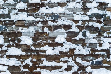 arka plan, doku - kaba taş duvar kısmen sno ile kaplı