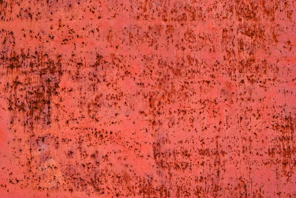 Sfondo Texture Rosso Vecchia Superficie Metallo Innescato Con Macchie Ruggine — Foto Stock