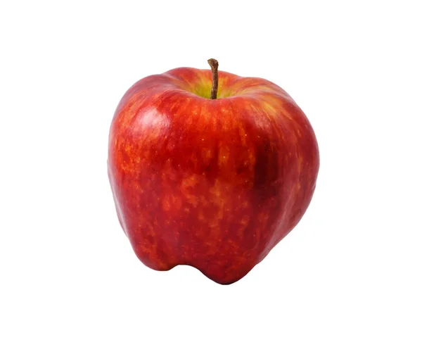 Dojrzałe Czerwone Jabłko Bliska Białym Tle Białym Tle — Zdjęcie stockowe