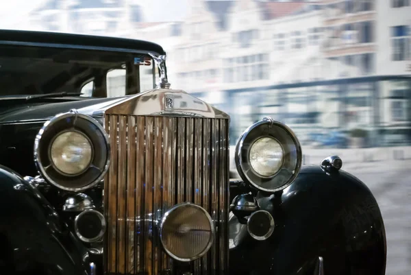 Yekaterinburg Rússia Janeiro 2019 Parte Frontal Carro Luxo Preto Retro — Fotografia de Stock