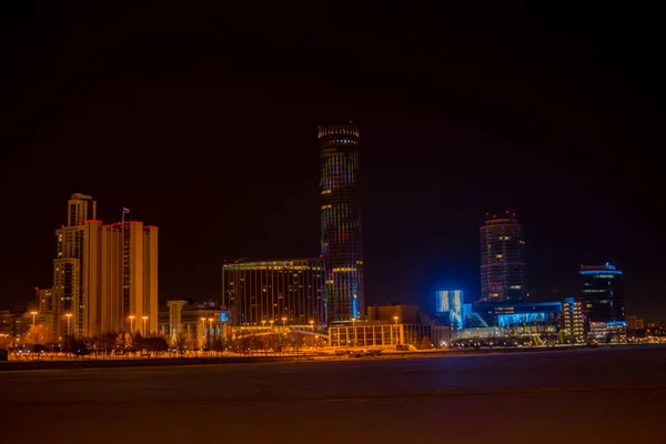 Yekaterinburg Russia Gennaio 2019 Paesaggio Notturno Della Città Invernale Vista — Foto Stock