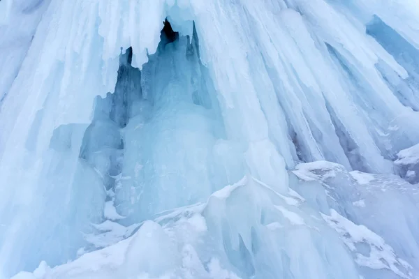 Background Natural Ice Section Glacier Icicles Frozen Waterfall — Stock Photo, Image