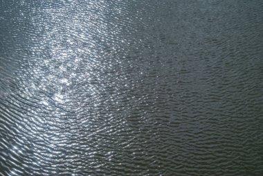 arka plan - dalgalar ve gökyüzü yansıması ile parlak su yüzeyi