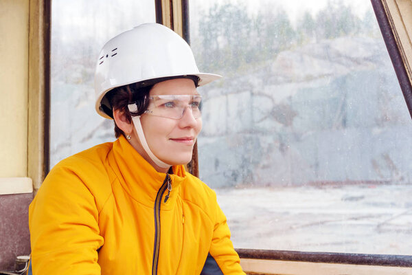 female heavy equipment operator