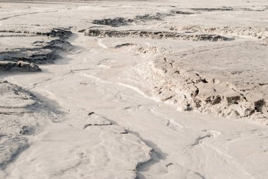 kuru yatak izleri ile çöl manzara