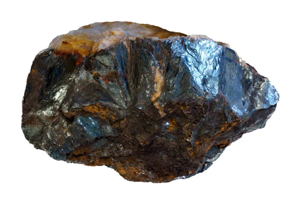 Pedazo de mineral de hierro aislado sobre fondo blanco —  Fotos de Stock