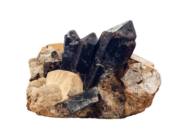 Конгломерат кристаллов мориона, шпата и мика, изолированных на дне
