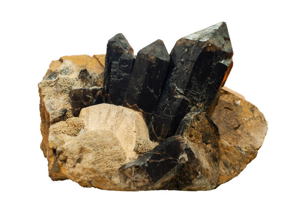 Конгломерат кристаллов мориона, шпата и мика, изолированных на дне
