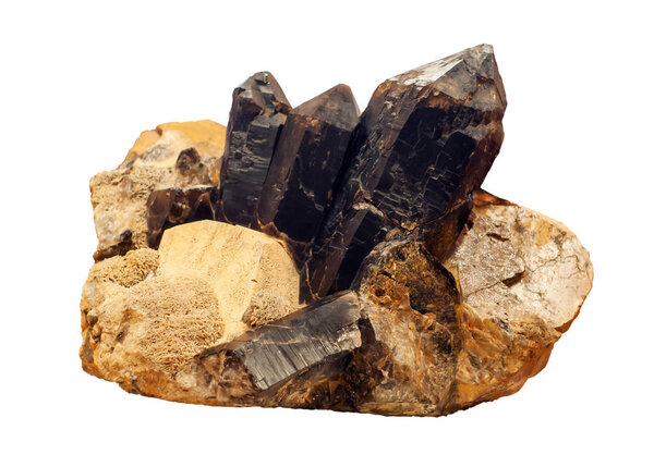 Конгломерат кристаллов мориона, шпата и мика, изолированных на дне
