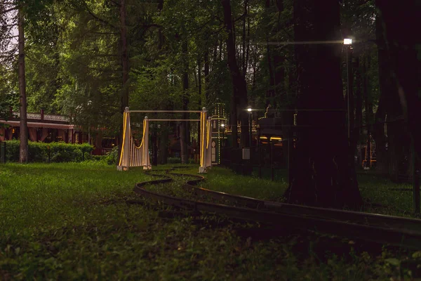 narrow gauge railway in an amusement park