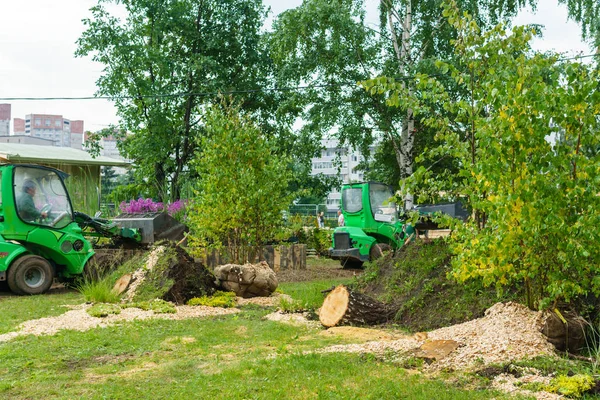 Landscape work after the storm — Stock Photo, Image