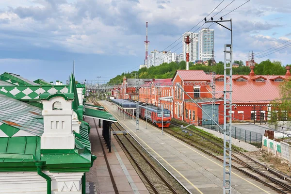 Perm Rusia Mayo 2020 Vista Plataforma Antigua Estación Los Antiguos — Foto de Stock