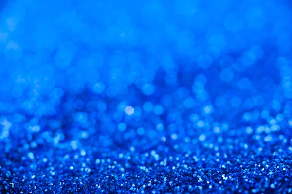 Blauwe Bokeh Abstracte Lichte Achtergrond Textuur Van Glitter — Stockfoto