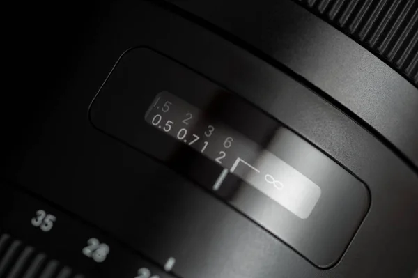 Detailed photo of black lens with buttons — Stock Photo, Image