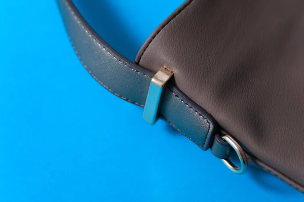 Bézs bőr táska részletesen arany firmware — Stock Fotó