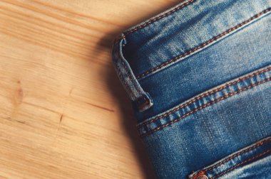 Denim jeans mavi, yakın çekim.