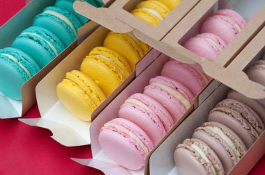 Fransız pastel Bademli kurabiye hediye kutuları