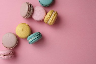 Düz yatıyordu stil pastel macaroons