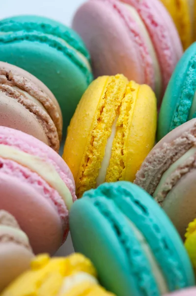 Macaroons pastel francês, vista superior — Fotografia de Stock