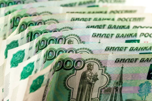Russische roebel achtergrond — Stockfoto