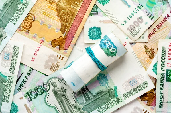 Russische roebel achtergrond — Stockfoto