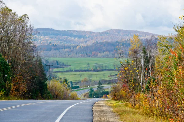 Camino Forestal Otoño Quebec Canadá — Foto de Stock