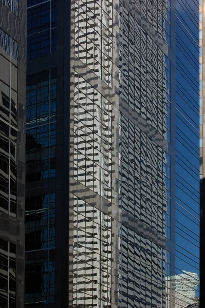 Réflexion Dans Mur Verre Immeuble Grande Hauteur — Photo