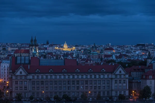 Vista Nocturna Las Casas Luces Praga — Foto de Stock