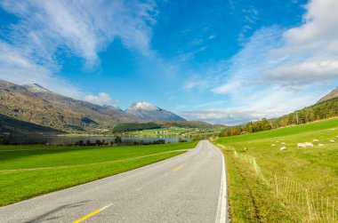 Norveç 'te sonbahar zamanı Highland yolu
