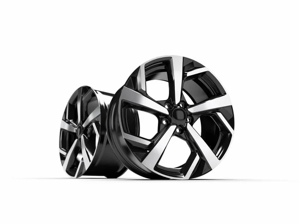 Legeringshjul för en bil. 3D-rendering illustration. — Stockfoto