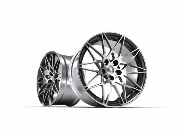 Car alloy wheel isolated. 3D rendering illustration. — Stock Photo, Image