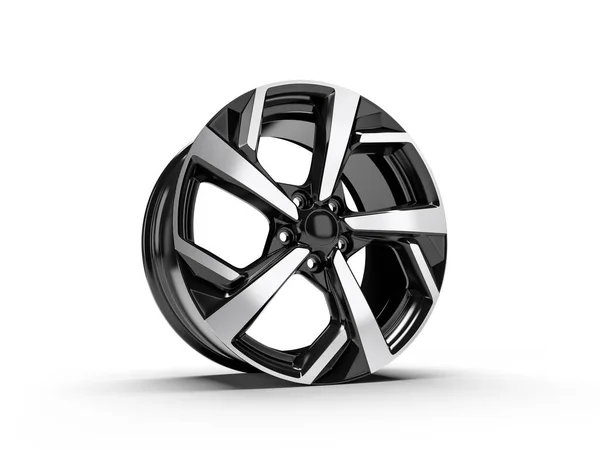 Alloy wheel for a car. Obrázek 3D vykreslování. — Stock fotografie