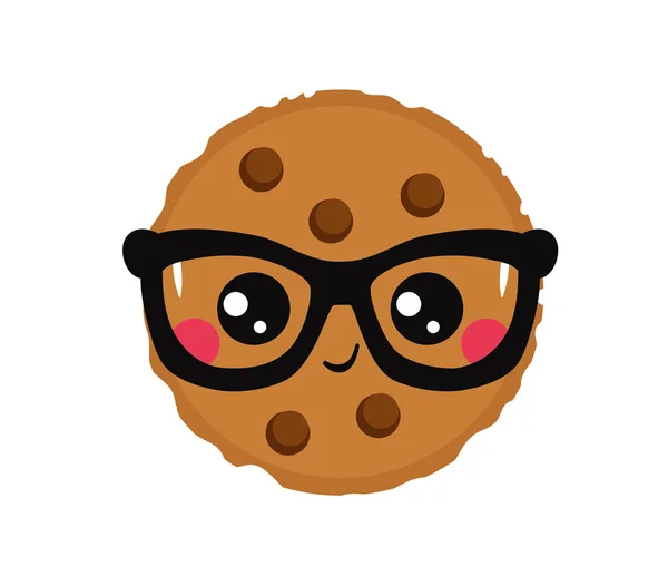 Härlig Hipster Cookie Med Glasögon — Stock vektor