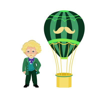 Emerald City ve balonunu büyücüsü çizimi.